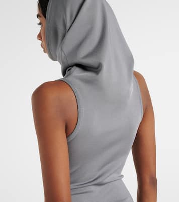Abito midi in jersey con cappuccio | Alaïa