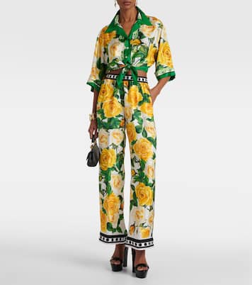 Pantaloni a gamba larga in seta | Dolce&Gabbana