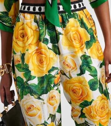 Pantaloni a gamba larga in seta | Dolce&Gabbana