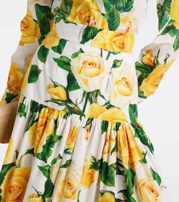 Jupe longue en coton à fleurs | Dolce&Gabbana