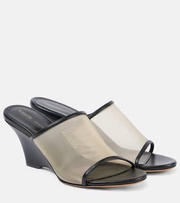 Sandali Marion in pelle e mesh con zeppa | Khaite