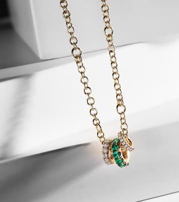 Collier Gravity en or 18 ct, diamants et émeraudes | Spinelli Kilcollin