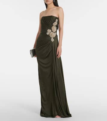 Vestido de fiesta Elettra de jersey adornado | Costarellos