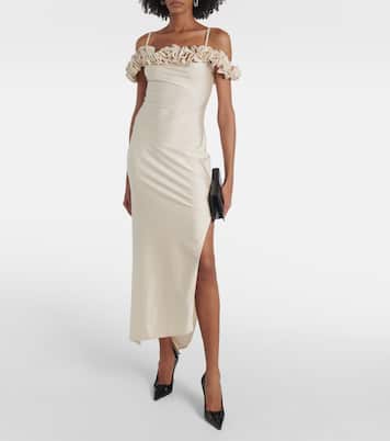 Floral-appliqué jersey gown | Coperni