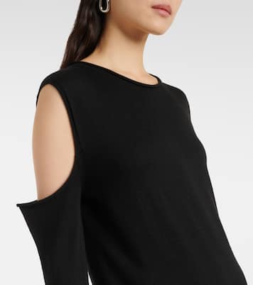 Vestido largo drapeado de lana | Rick Owens
