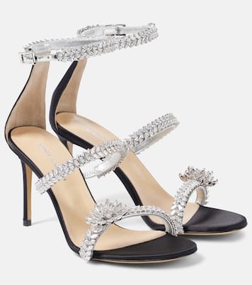 Sandalen Crystal Flower aus Satin | Mach & Mach