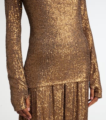 Sequined turtleneck top | Norma Kamali