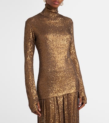 Sequined turtleneck top | Norma Kamali