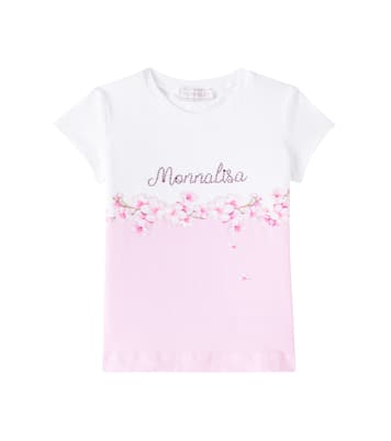 Camiseta en mezcla de algodón floral | Monnalisa