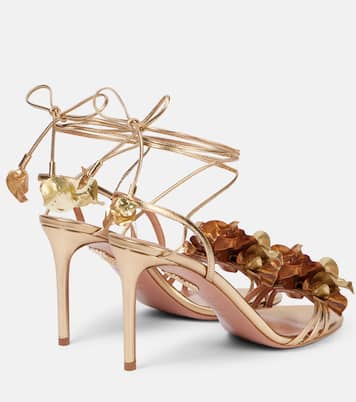 Summer Sun 85 metallic leather sandals  | Aquazzura
