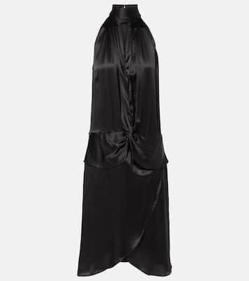 Vestido corto de satén con cuello halter | Nina Ricci