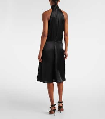Vestido corto de satén con cuello halter | Nina Ricci