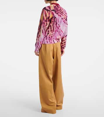 Cardigan in misto cotone con stampa | Dries Van Noten