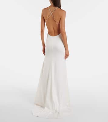 Open-back satin crêpe gown | Alex Perry