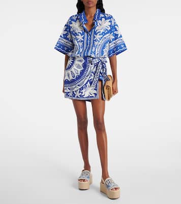 Espadrilles imprimées à plateforme en cuir | Farm Rio