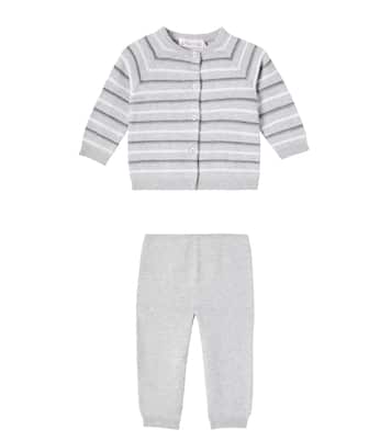 Baby Justio striped cardigan and pants set | Bonpoint