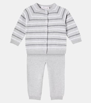 Baby Justio striped cardigan and pants set | Bonpoint