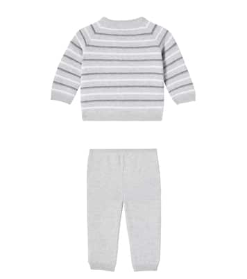 Baby Justio striped cardigan and pants set | Bonpoint