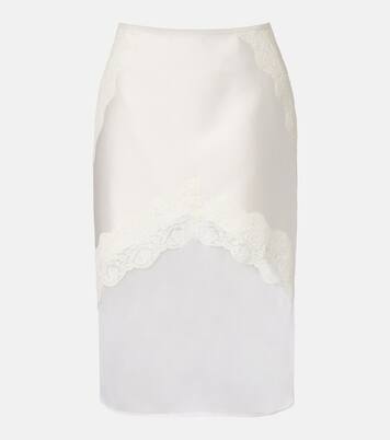 Lace-trimmed satin midi skirt | Jil Sander