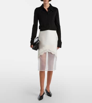 Lace-trimmed satin midi skirt | Jil Sander