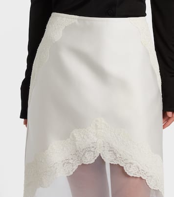 Lace-trimmed satin midi skirt | Jil Sander