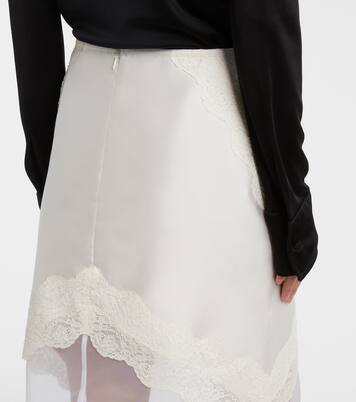 Lace-trimmed satin midi skirt | Jil Sander