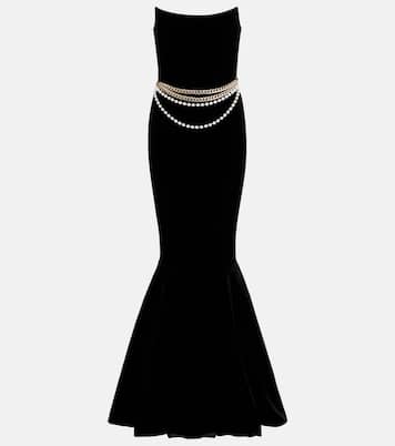 Chain-detail corset gown | Self-Portrait
