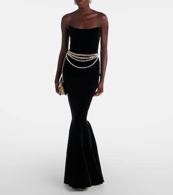 Chain-detail corset gown | Self-Portrait
