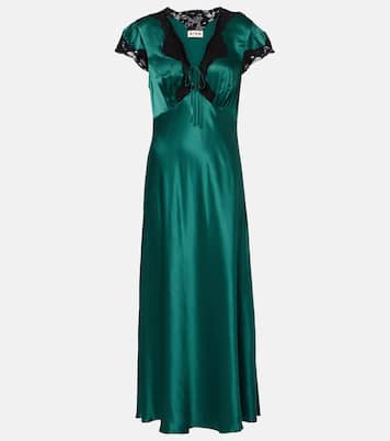 Midikleid Amari aus Satin mit Spitze | Rixo