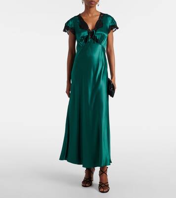 Midikleid Amari aus Satin mit Spitze | Rixo