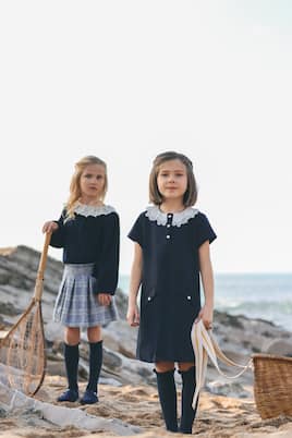 Lace-trimmed cotton dress | Tartine et Chocolat