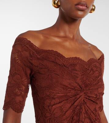 Off-Shoulder-Maxikleid aus Spitze | Rabanne
