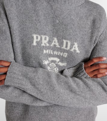 بلوفر من الصوف والكشمير بلوغو | Prada
