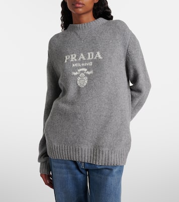 بلوفر من الصوف والكشمير بلوغو | Prada