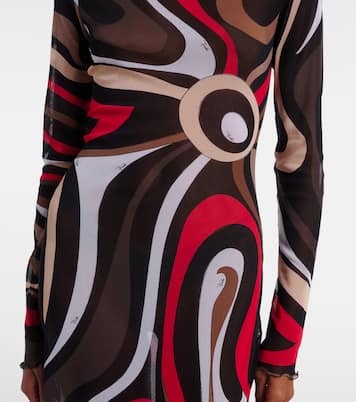 Printed tulle-trimmed jersey maxi dress | Pucci