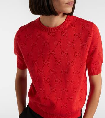 GG pointelle silk and cotton sweater | Gucci