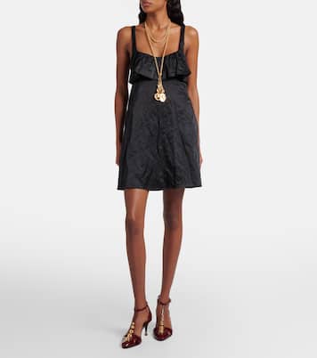 Vestido corto de satén con volantes | Chloé