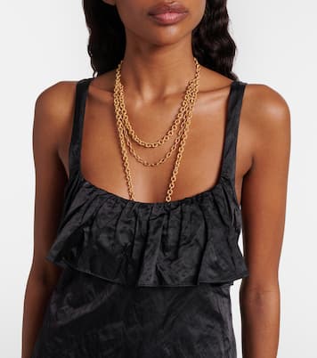 Vestido corto de satén con volantes | Chloé