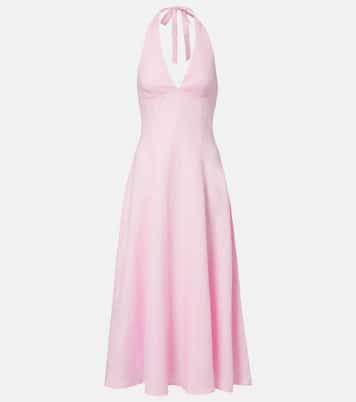 Marais halterneck linen midi dress | Faithfull