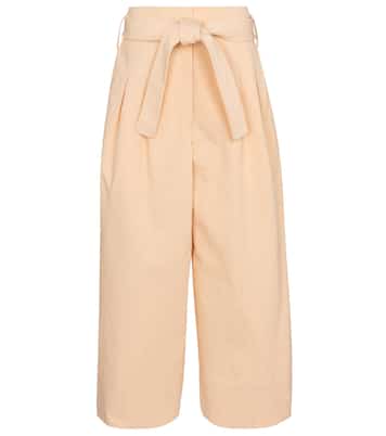 Pantalon ample à taille haute en coton | Jil Sander