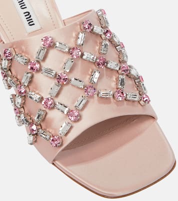Sandali in raso con cristalli | Miu Miu