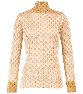 Metallic jacquard mockneck sweater | Rabanne