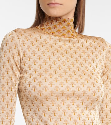 Metallic jacquard mockneck sweater | Rabanne