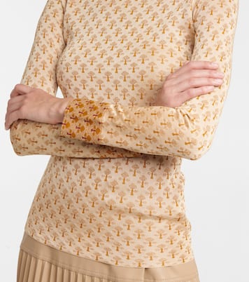 Metallic jacquard mockneck sweater | Rabanne