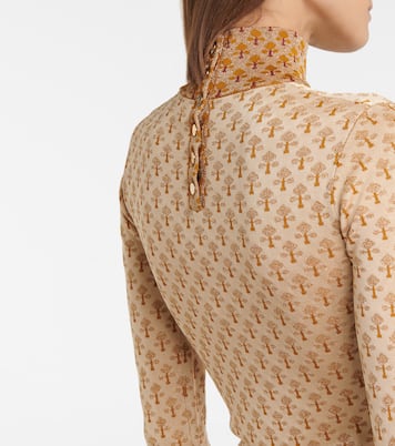 Metallic jacquard mockneck sweater | Rabanne