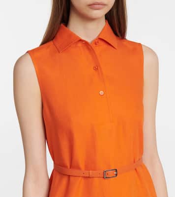 Belted linen midi dress | Loro Piana