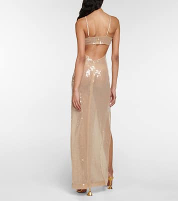 Sequined cutout maxi dress | Nensi Dojaka