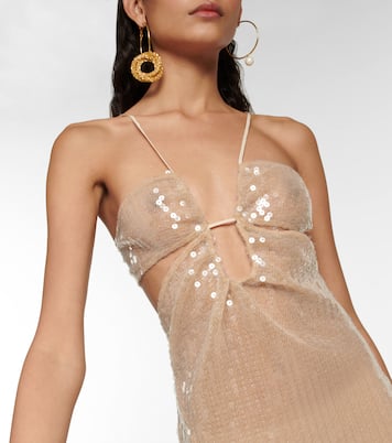 Sequined cutout maxi dress | Nensi Dojaka