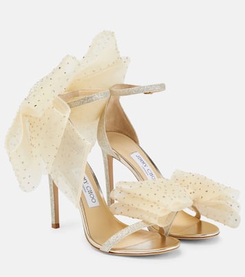 Aveline 100 bow-trimmed sandals | Jimmy Choo