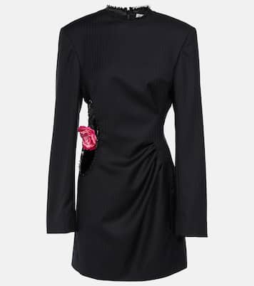 Embellished striped wool minidress | Acne Studios